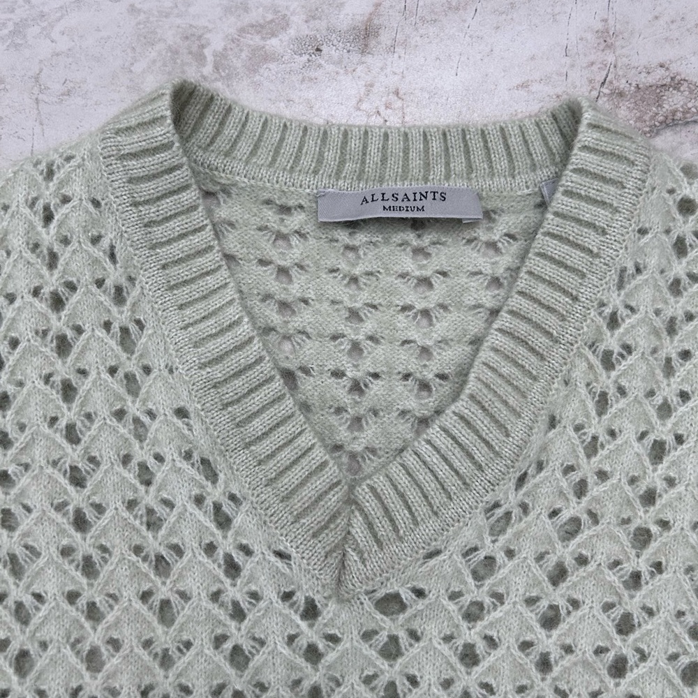 NWOT AllSaints Vivian Open Knit Tank Top
Vest
Wool
Mohair
Earth Green
Lux
$229
M - Picture 3 of 11